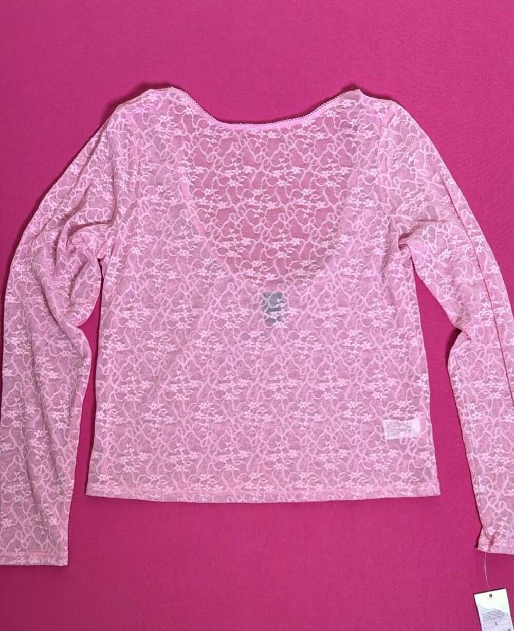 Wild Fable Pink Lace Sheer Top Size S New